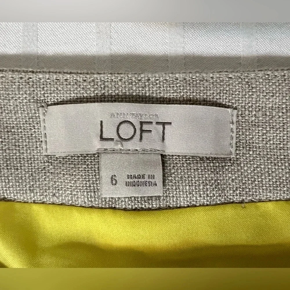 Ann Taylor LOFT Yellow Metallic Polka Dot Pleated Mini Skirt Sz 6 R1